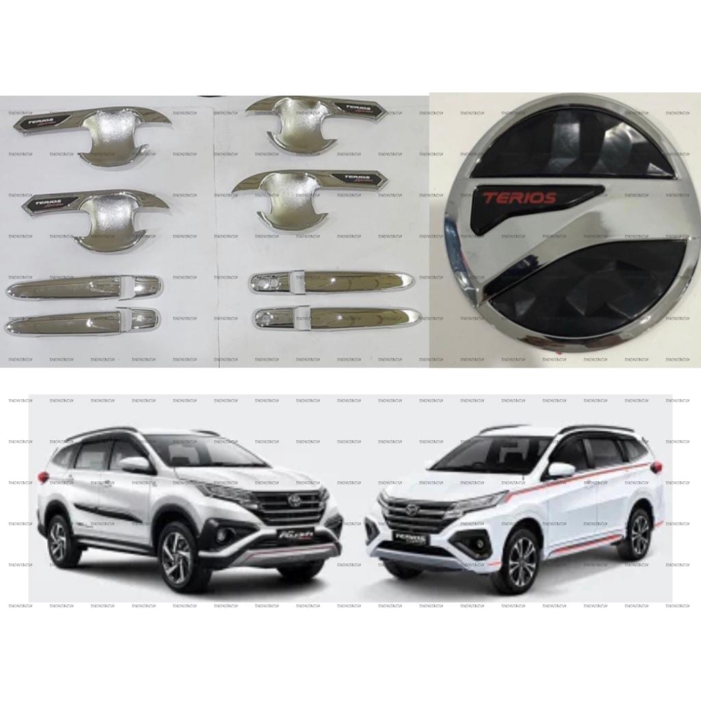 Paket Outer Handle Tank Cover All New Rush Terios GR SPORT 2018 2022 Up Chrome