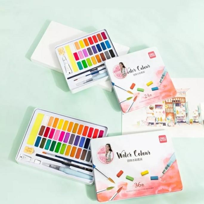 

[COD] Deli Solid Watercolor set 24/36 color TERUJI Kode 919