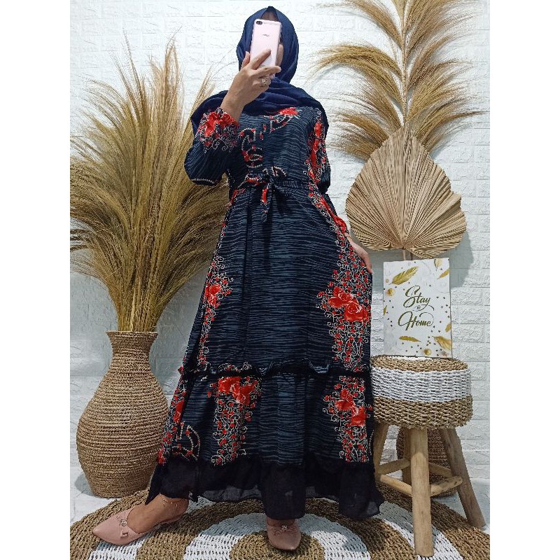 GAMIS MONALISA PLAT CANDA MOTIF TERBARU