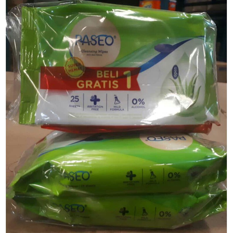 Tissue PerKarton (Buy 1 get 1)Paseo Cleansing Wipes AntiBacterial