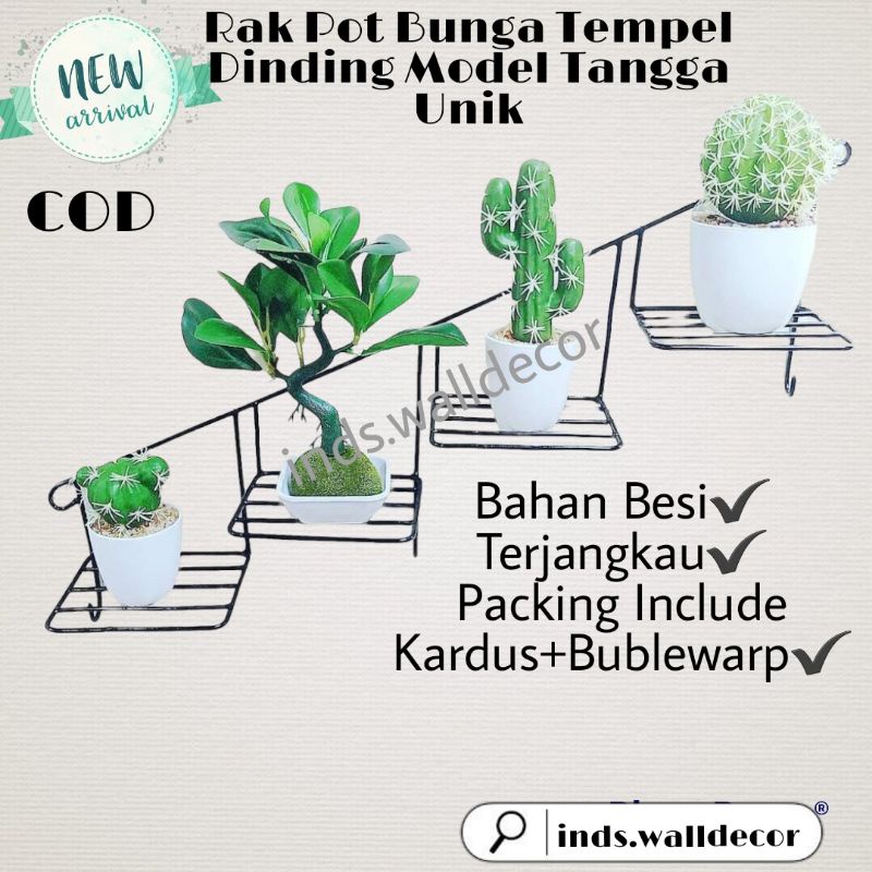 Rak Bunga Besi Unik Rak Tempel Dinding Rak Pot Bunga Besi Hiasan Dinding Minimalis Pajangan Dekorasi