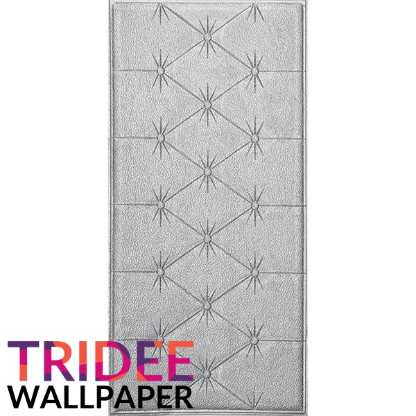 Wallpaper Headboard Stiker Foam 3D  | TRIDEE HEADBOARD FOAM-Silver