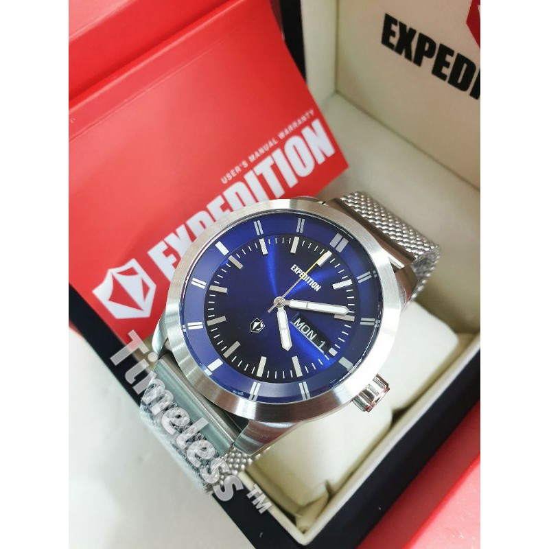 jam tangan pria expedition E 6773 M Silver Blue