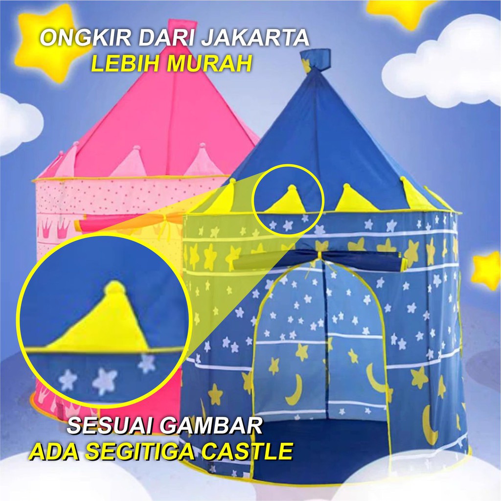 HIPPO LAND Tenda Istana Anak Bermain Camping Indoor Outdoor / Tenda Camping Castle Anak JUMBO / Tenda Praktis 141