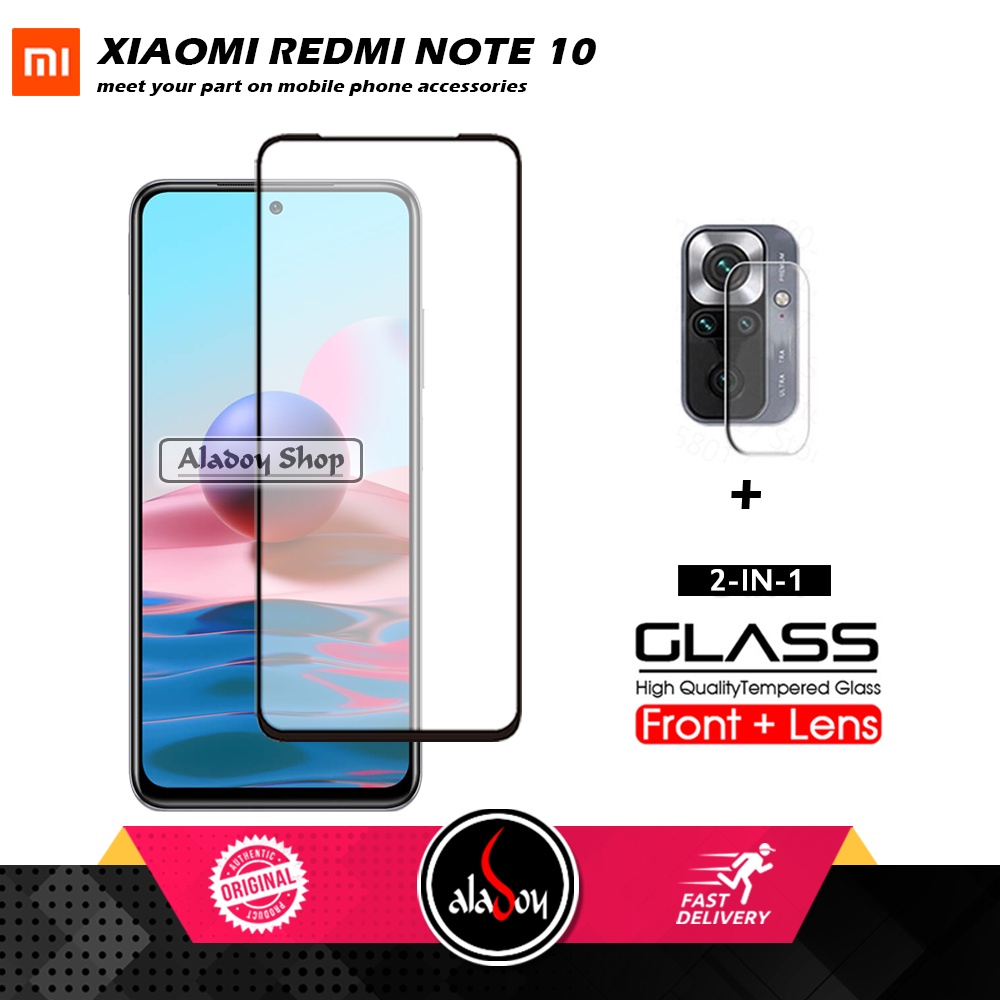 PAKET 2 IN 1 Tempered Glass Layar Xiaomi Redmi Note 10 2021 Free Tempered Glass Camera