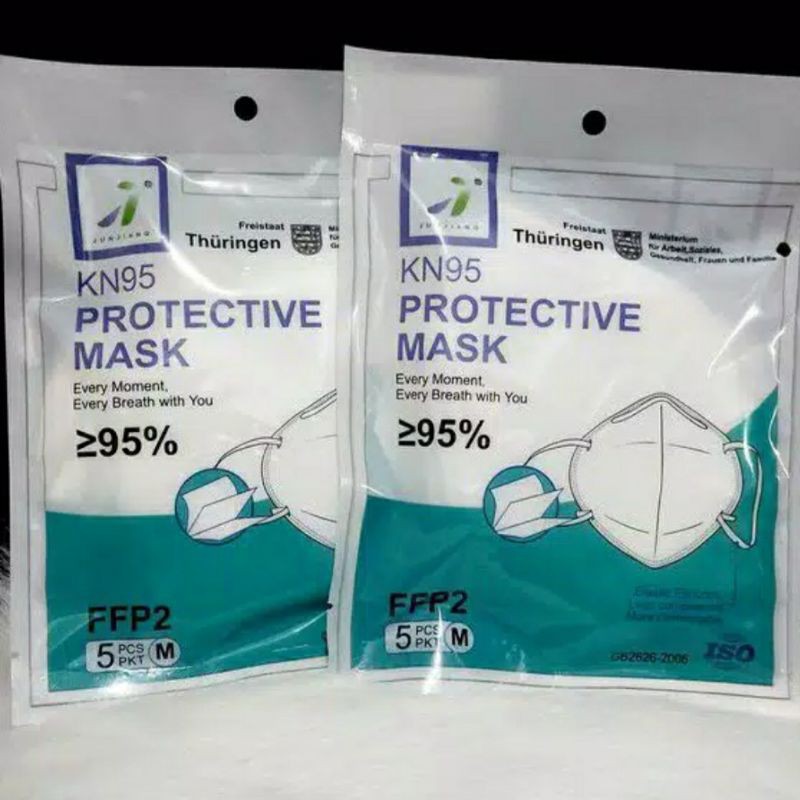 Masker KN95 Protective Mask 5ply Thuringen German isi 5 pcs