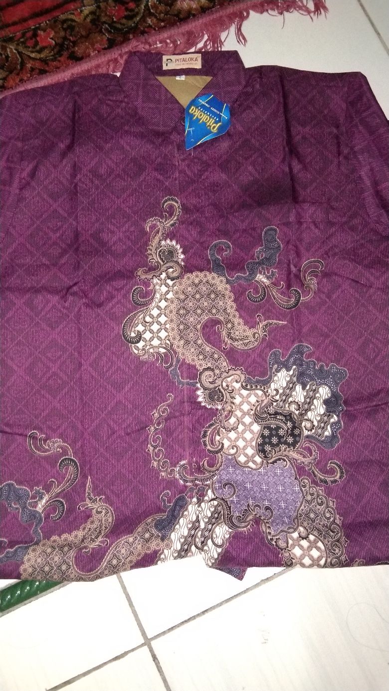 Kemeja Batik Pria Semi Sutra Sanwoz Puring Istimewa