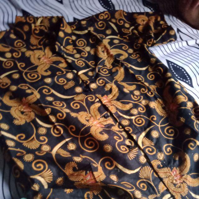 Kemeja Batik Pria Lengan Pendek Size M L Xl Xxl Bswart Batik Hrb026 Kenongo Hem Panjang Padi