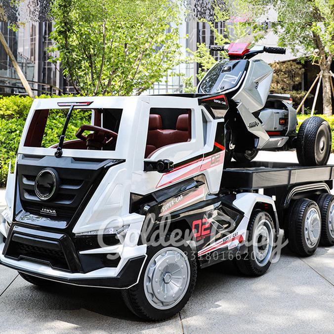 Mobil Mobilan Mainan Anak Aki Truck Trailer Container 8 Roda
