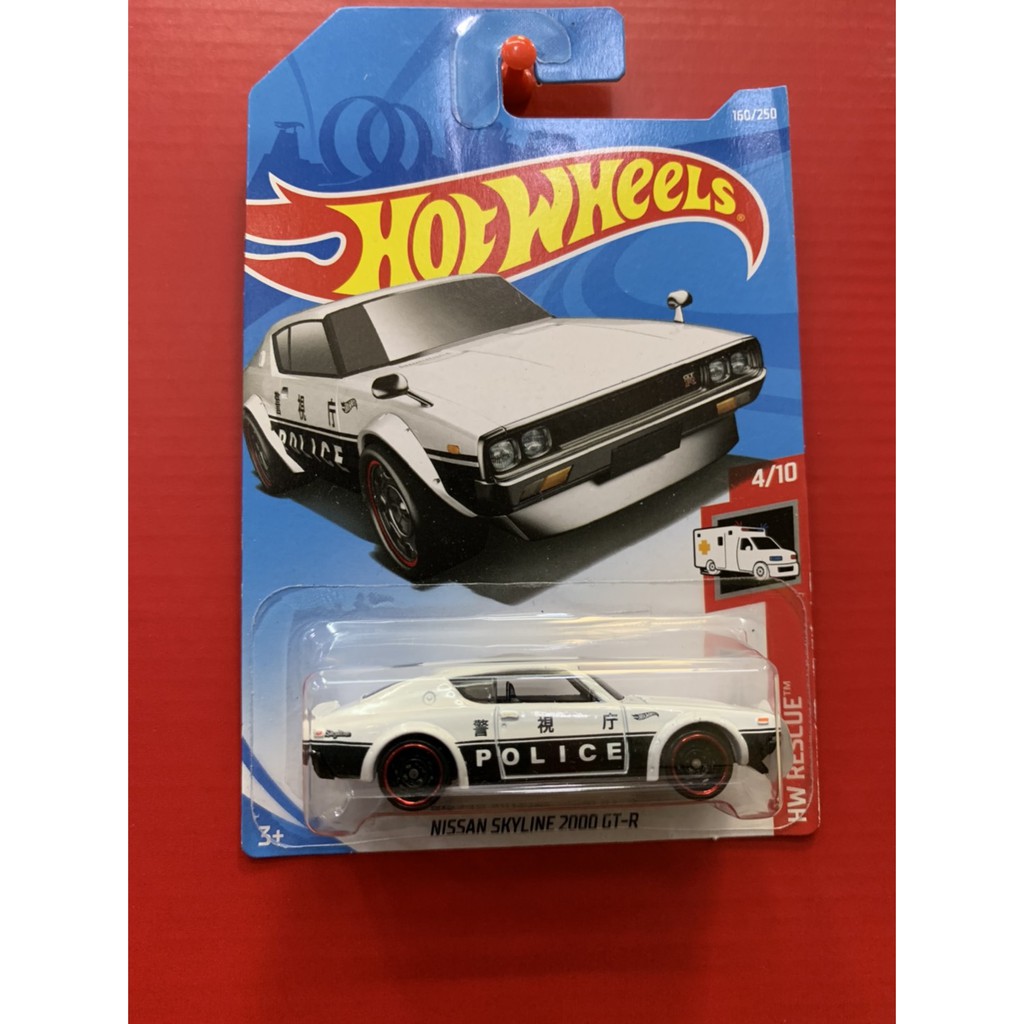 HOT WHEELS HOTWHEELS NISSAN SKYLINE 2000 GT-R PUTIH POLICE POLISI HOTWHEELS LANGKA KENMERIE LAUREL