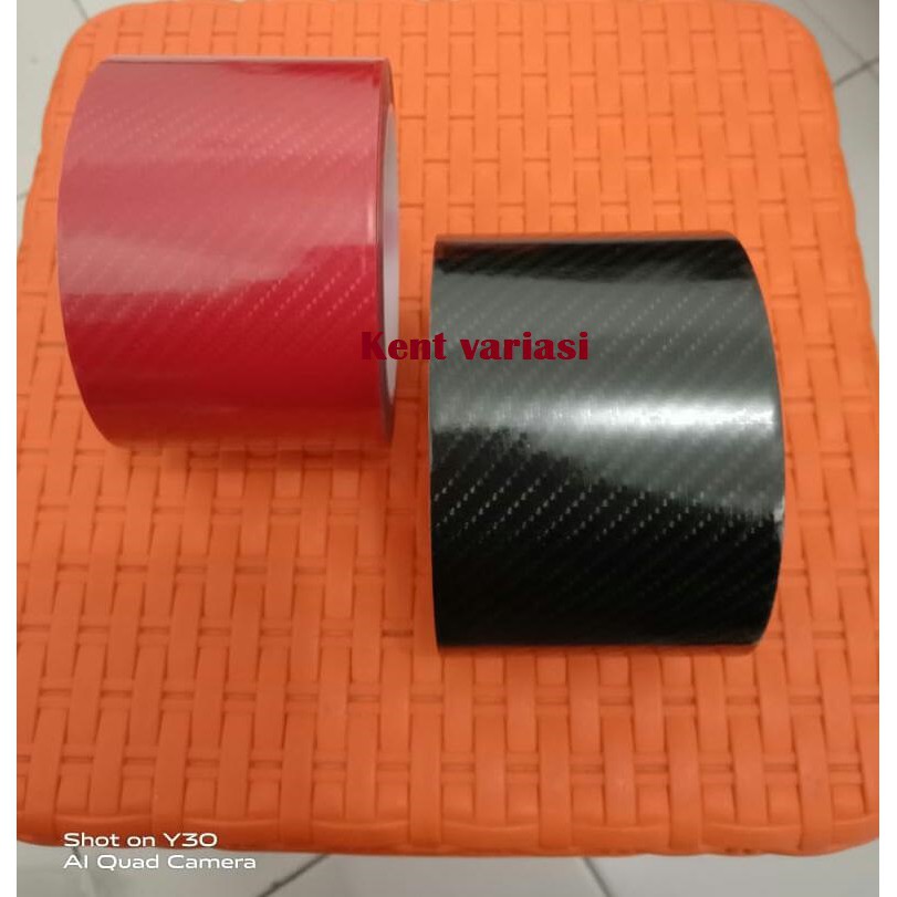 DAYTONA Tape Nano Stiker Pelindung 7cm x 5M merah dan carbon