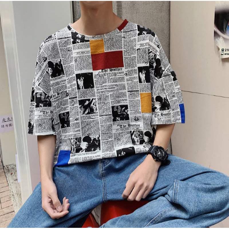  Kaos  Model Oversize Motif  Koran  untuk Pria Shopee Indonesia