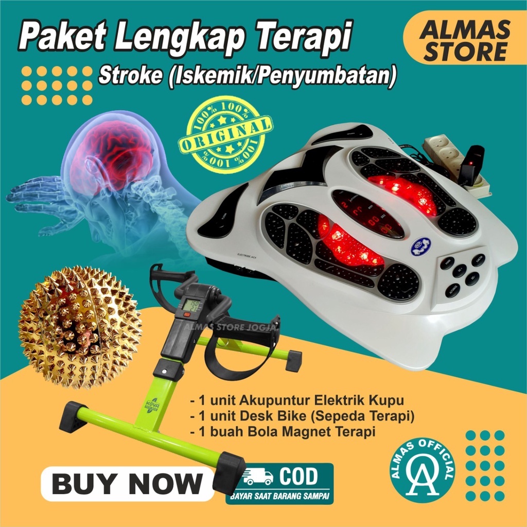 Paket Set Alat terapi akupuntur pijat elektrik stroke tangan listrik pen pinggang