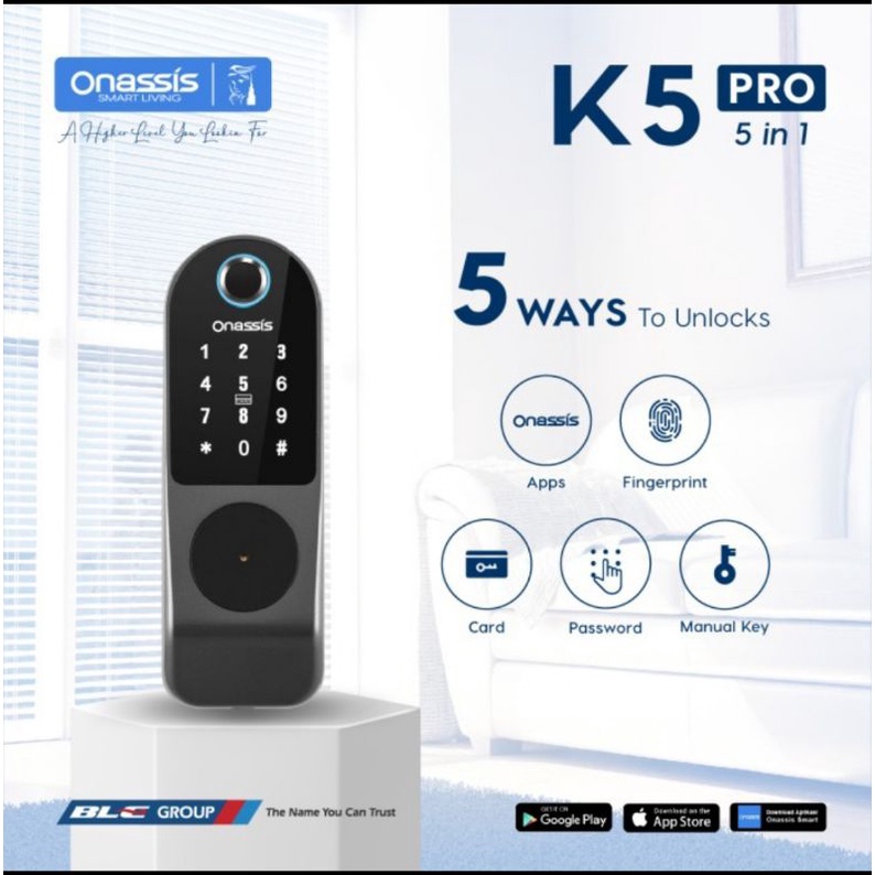 Kunci Pintu Digital Onassis K5 PRO / Smart Lock Onassis K5 PRO / Digital Lock K5 Pro