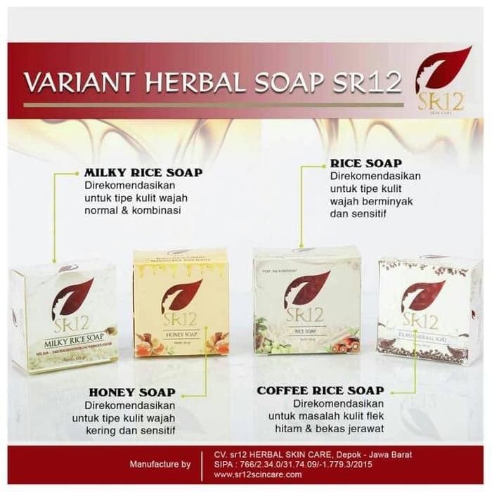 SR12 Rice Soap Oryza Sativa Extract Sabun Beras Batang Skincare Herbal Untuk Wajah Lembut dan Cerah