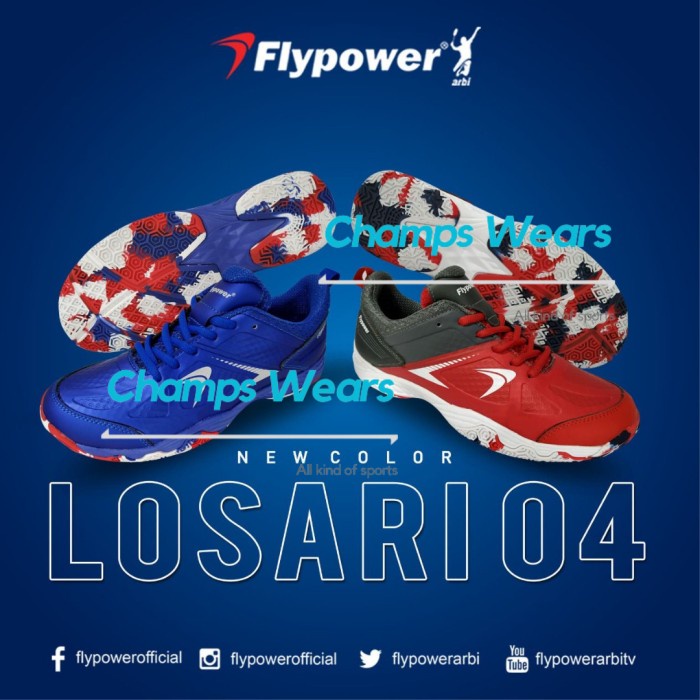 [COD] Sepatu badminton flypower losari 4 ori / sepatu badminton / losari 4