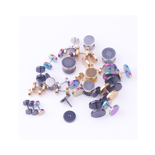 LRC Anting Tusuk Fashion Stainless Steel Smooth Screw Earrings (1pcs) V49223