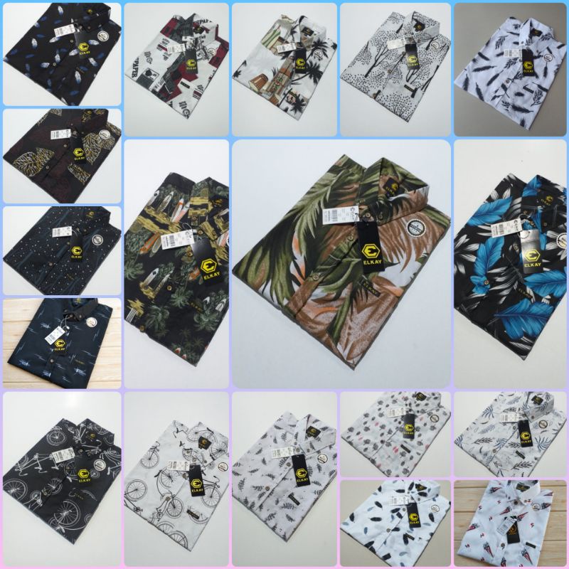 KEMEJA PRIA PANTAI MOTIF DAUN MOTIF SURFING