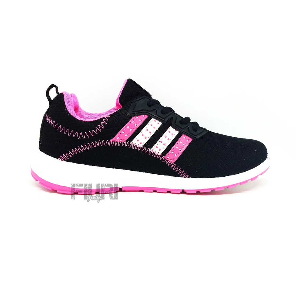 FIURI - ANDO ORIGINAL - PLANO 33-40 HITAM PINK - SEPATU SNEAKERS SPORT KANVAS SOL KARET ANAK PEREMPUAN - SEPATU KETS FASHION TRENDY WANITA DEWASA - SEPATU OLAHRAGA LARI FITNES SENAM KERJA KULIAH BERTALI CEWEK MURAH PROMO DISKON BONUS KAOS KAKI