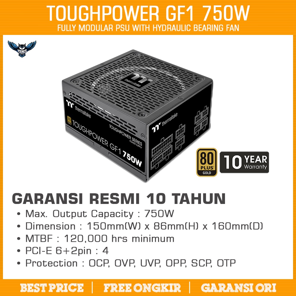 PSU Thermaltake Toughpower GF1 (750W, 80+ Gold, Full Modular) 750 Watt