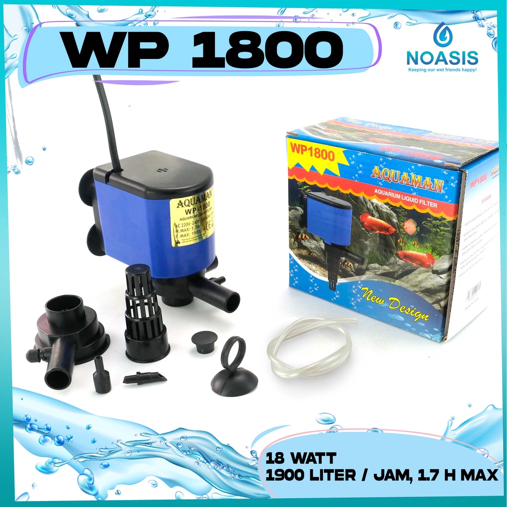 POMPA CELUP AQUAMAN WP 1800 WP-1800 AQUARIUM AQUASCAPE AKUARIUM LOW WATT / WAT RENDAH