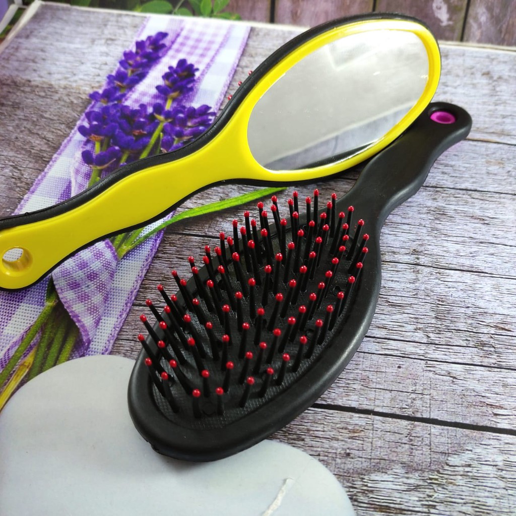 Satuan Sisir Penata Rambut Kusut Cermin Make Up Sisir  + Cermin Tokopelanginicer