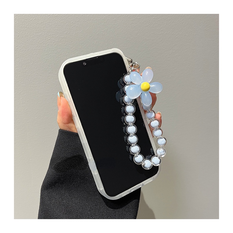 Soft Case Silikon Motif Bunga / Beruang Untuk Compatible for iPhone 14 13 12 11 Pro Max X Xr Xs Max SE 2020 8 7 6 6s Plus handphone Case murah Blue-gray Flower Phone Case Bear Ears All-inclusive Lens Clear Silicone Shockproof Phone Back ChainCasing Cover