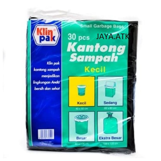 KANTONG PLASTIK SAMPAH KRESEK HITAM KECIL 40 X 50 CM SMALL GARBAGE BAGS KLIN PAK