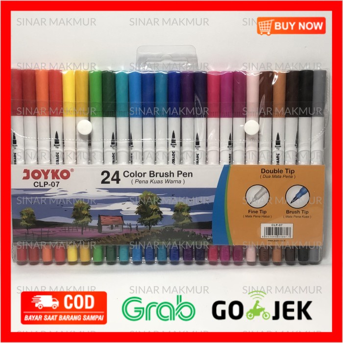 

(BISA COD) 24 Color Brush Pen / Pena Kuas 24 Warna Joyko CLP-07