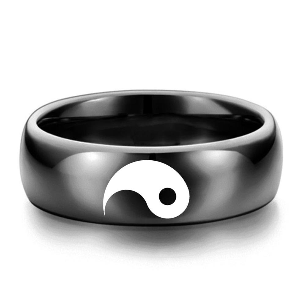 Mxbeauty Cincin Pasangan Desain Yin Yang Warna-Warni Gaya Punk China Untuk Hadiah