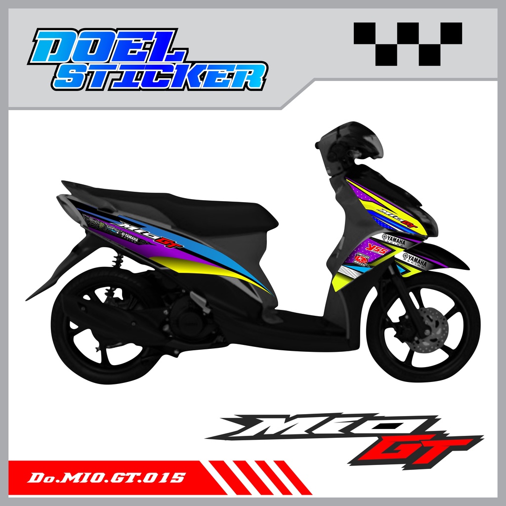 STICKER STRIPING MIO GT - STICKER STRIPING LIST VARIASI HOLOGRAM , CROME MIO GT DOEL 015