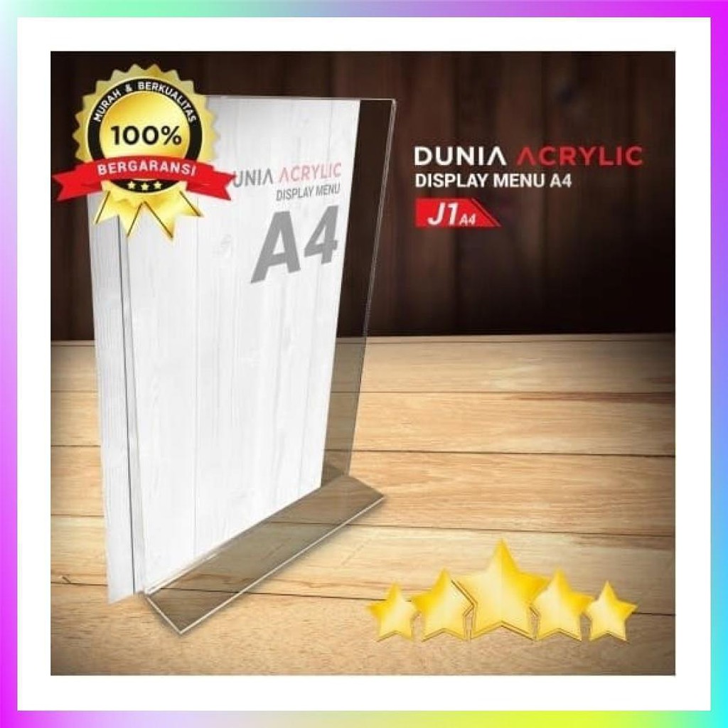 

DISPLAY MENU A4 / TEMPAT BROSUR / NOMOR MEJA ACRYLIC / AKRILIK DISPLAY