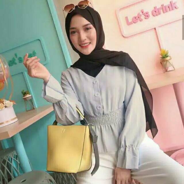 GEBBY BLOUSE | PROMO MURAH BLOUSE MOTIF WANITA | BLOUSE PINGGANG KARET WANITA ( 1KG MUAT 6PCS )