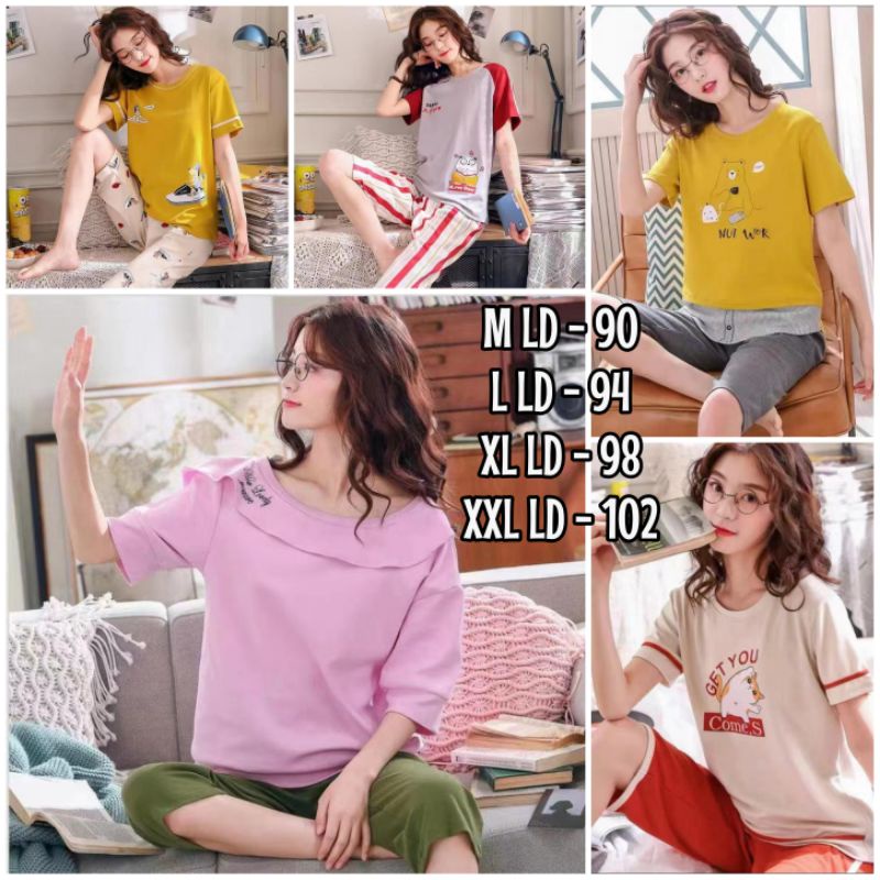 Piyama Import 3/4 Hp/Cp  import/stelan baju cewek/baju tidur import/fashion import C09-C3