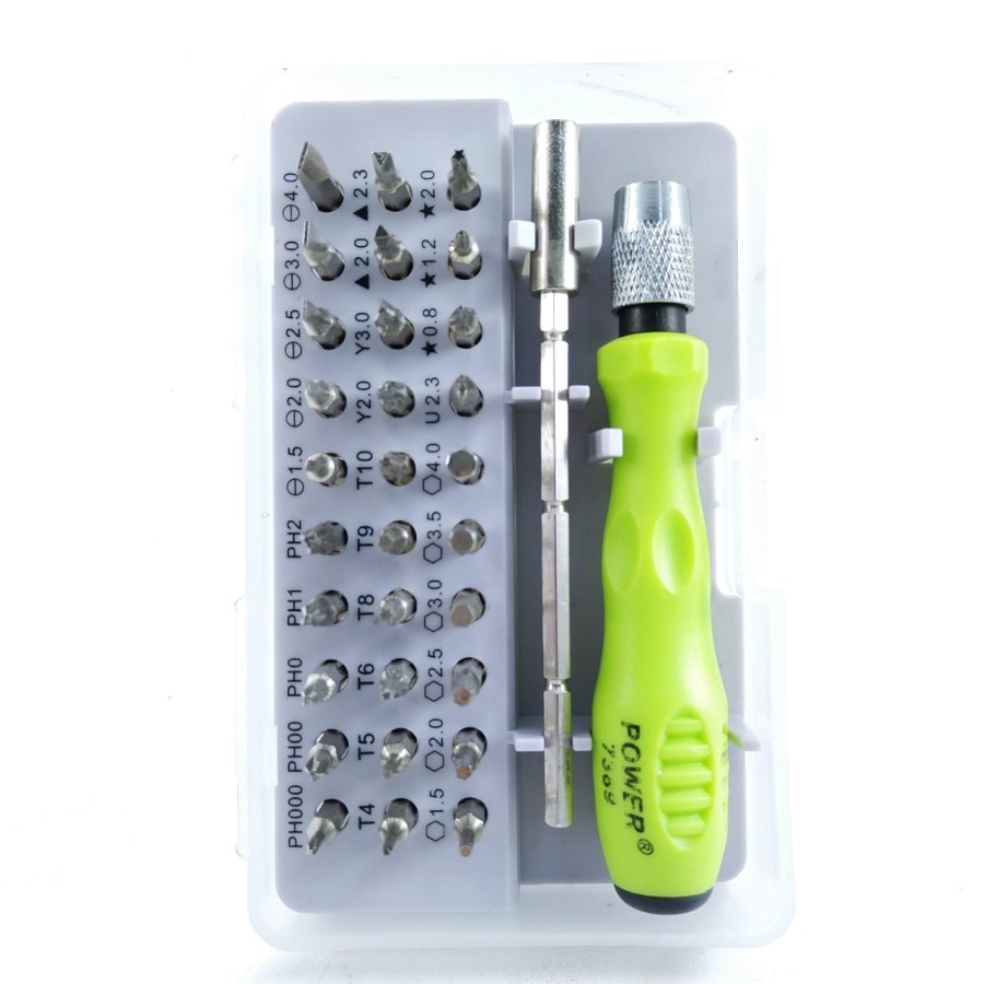 Obeng Set 32 in 1 Power 7389C Screwdriver Plus Minus Star Reparasi Tools Magnetic 7389