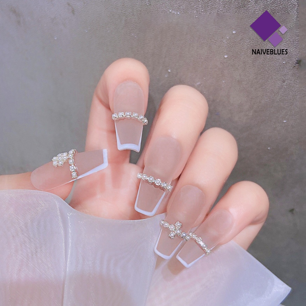 Naiveblue &gt; Rantai Berlian Imitasi Bahan Metal Untuk Dekorasi Nail Art DIY