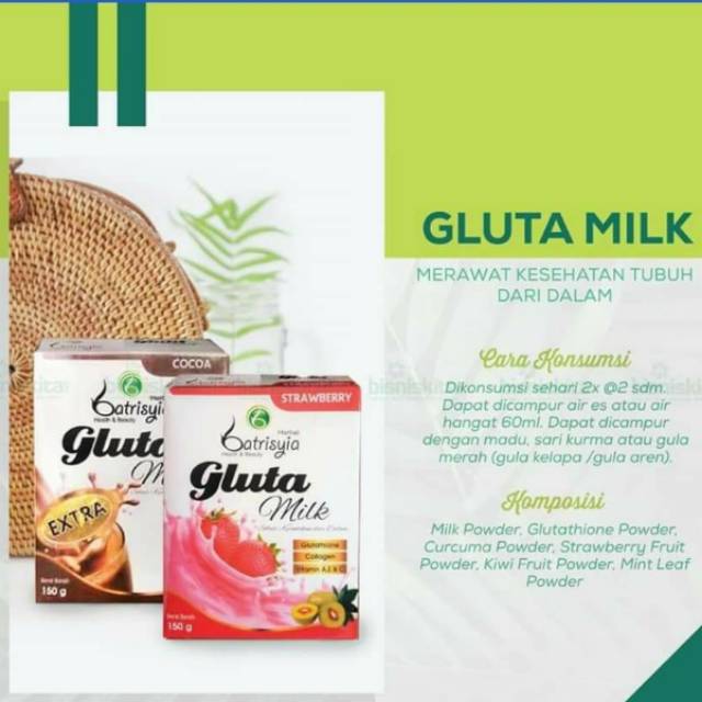 

Gluta Milk Rasa Strawberry Batrisya Minuman Kecantikan halal