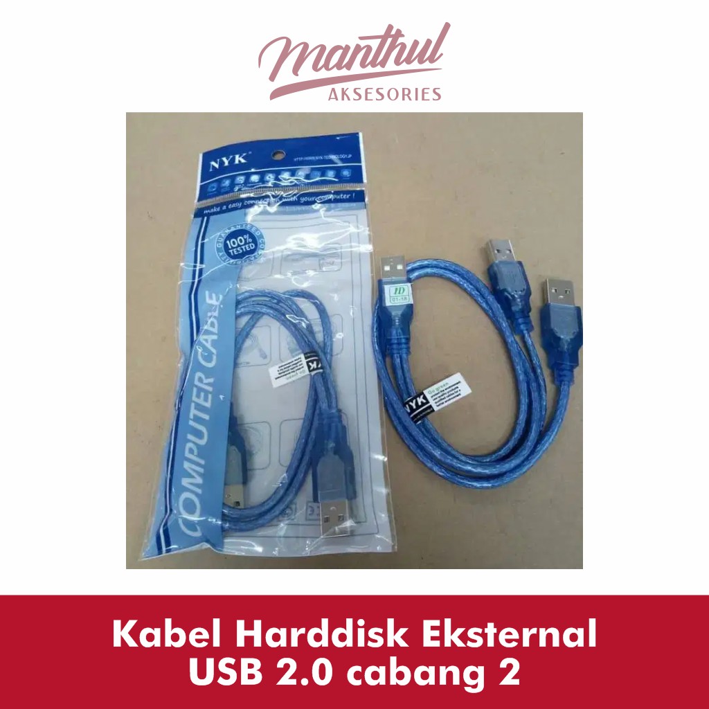 Kabel Harddisk Eksternal USB 2.0 cabang 2