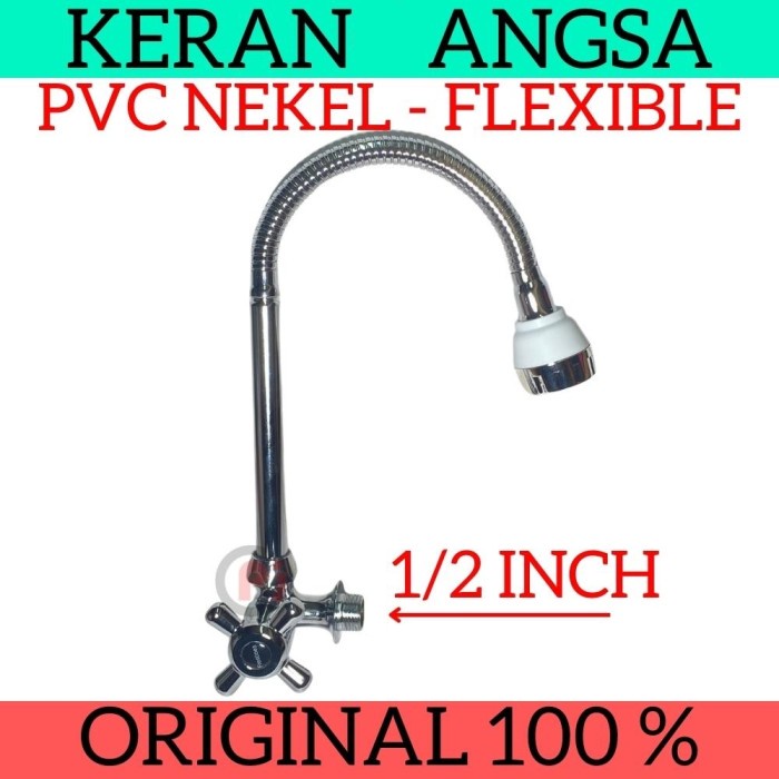 Keran Cuci Piring Washtafel Leher Angsa Chrome Flexible Water Tap Kran