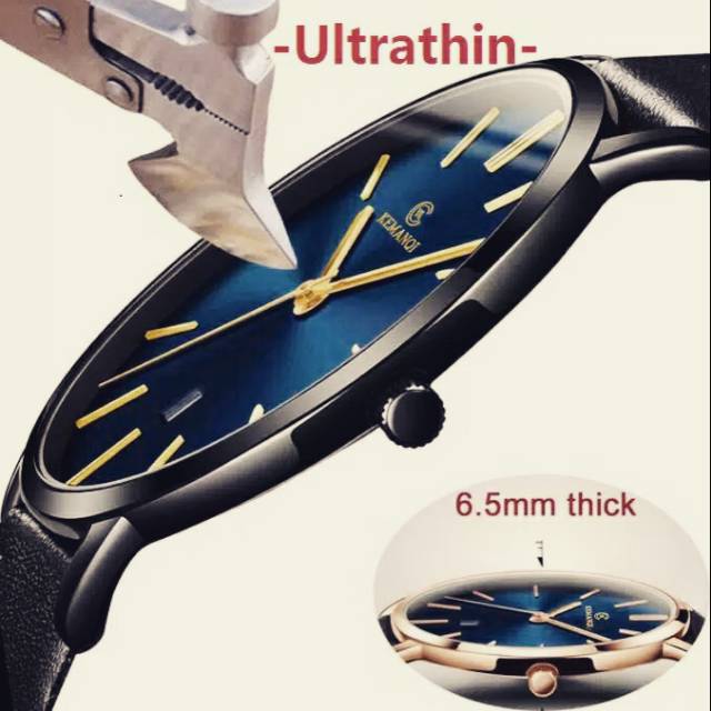 Jam tangan pria bisnis arloji Anti air ultra tipis   jam tren sederhana simpel