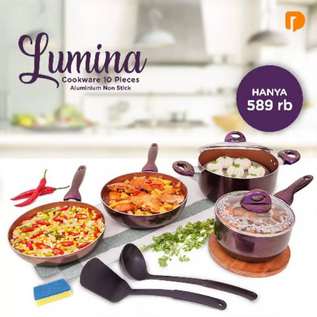 PANCI SUPRA | SET PANCI WAJAN TEFLON SUPRA ANTI LENGKET | LUMINA COOKWARE 10 PCS SUPRA