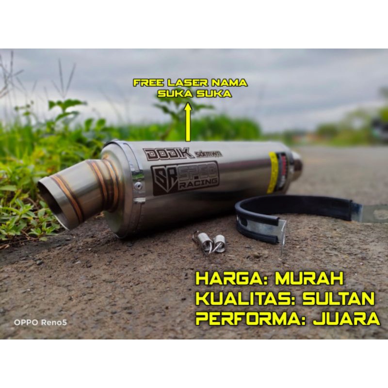 silincer knalpot racing original SPEC RACING V3 LONG trioval FREE LASER/TAG NAMA SUKA SUKA, silincer racing-5