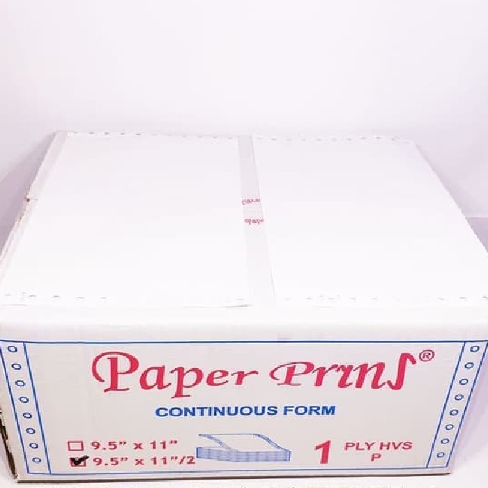 

CONTINUOUS FORM 9,5 X 11/2 1PLY PAPERPRYRNS (PRS - BAGI 2)