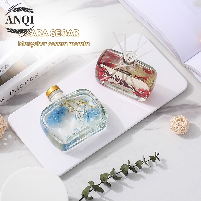 ANQI 1888 Reed Diffuser Alat Pengharum Ruangan Parfum Essensial Oil Hiasan Stik Kayu + Bunga/Bunga Pengharum Ruangan