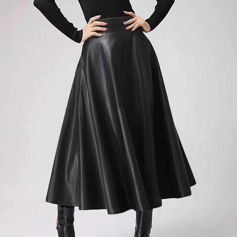 Rok Wanita Oversize 2022 Rok Rempel Kulit PU Rok Pesta Elegan By Tailor Labs - Kode K3890