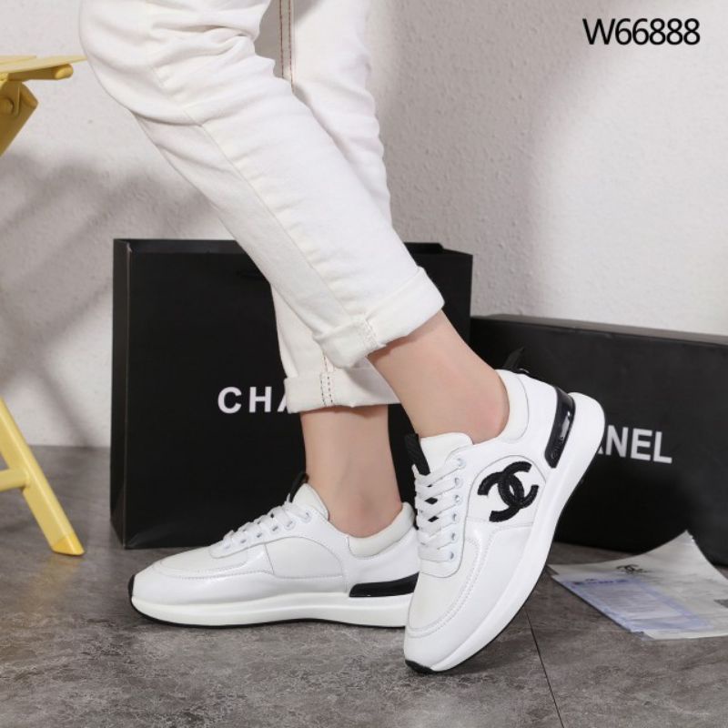 BEST SELLER CHANEL SNEAKERS IN STORE *CHANEL CLASSIC WHITE SNEAKERS SEMI ORI GRADE AAA FULLSET W6688