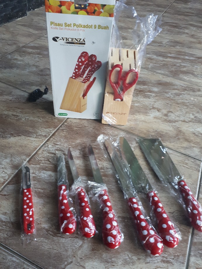 Pisau Set Warna Polkadot Vicenza V 918 Kp