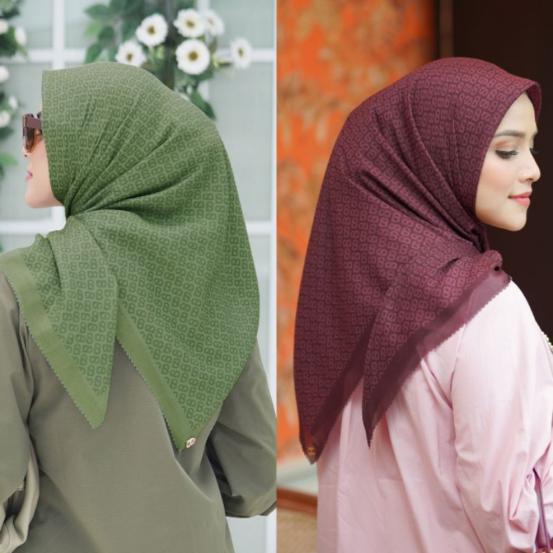 New Tapis voal square buttonscarves | button scarves rosewood asparagus