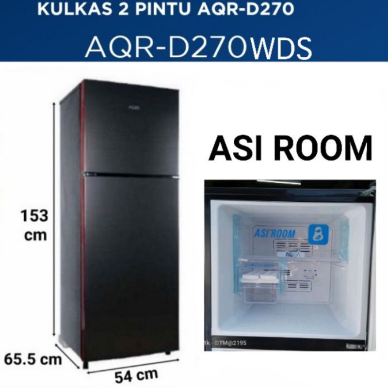 Jual Kulkas Pintu Aqua Japan Aqr D Wds Shopee Indonesia