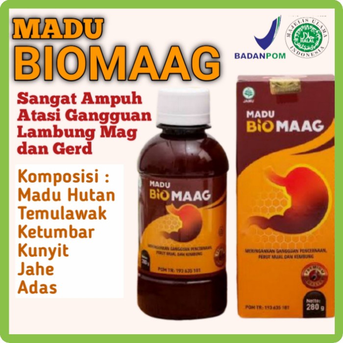 Madu Biomaag Biomag Herbal Pakar Asam Lambung Maag Mag & Gerd Original Radang Lambung Biomag